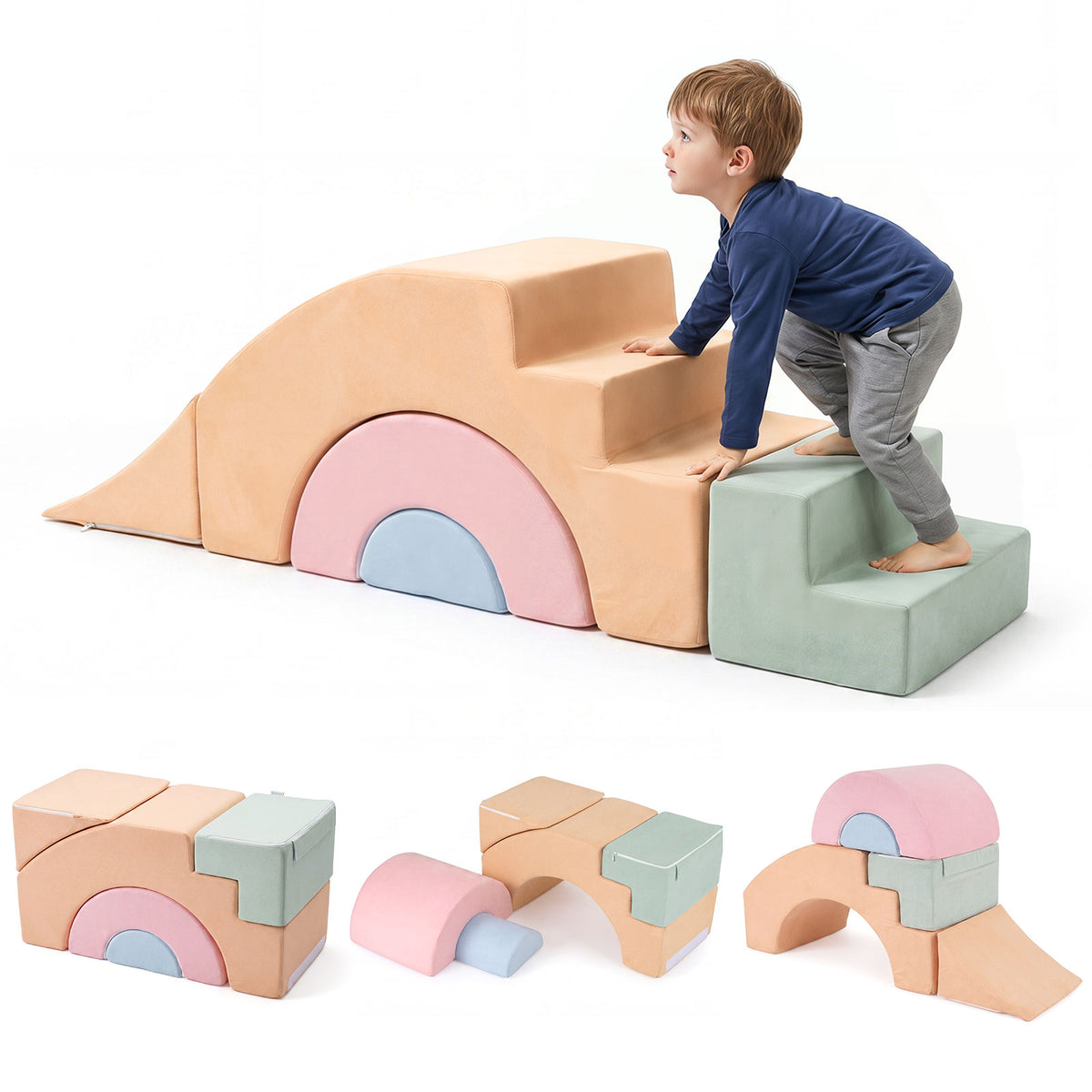 Kids Crawl & Climb foam Play Set, Foam Climbing Blocks for Toddlers