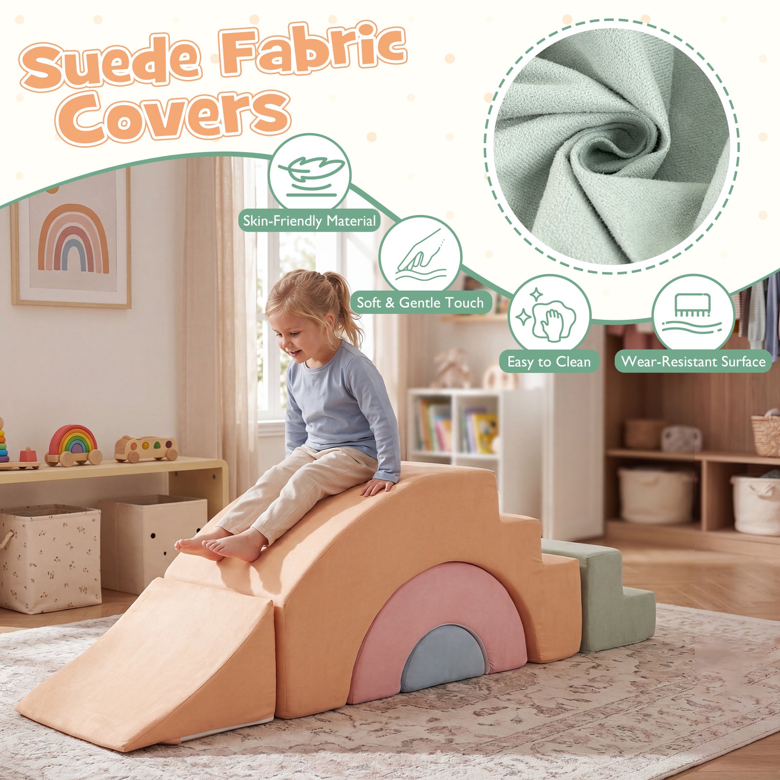 Kids Crawl & Climb foam Play Set, Foam Climbing Blocks for Toddlers