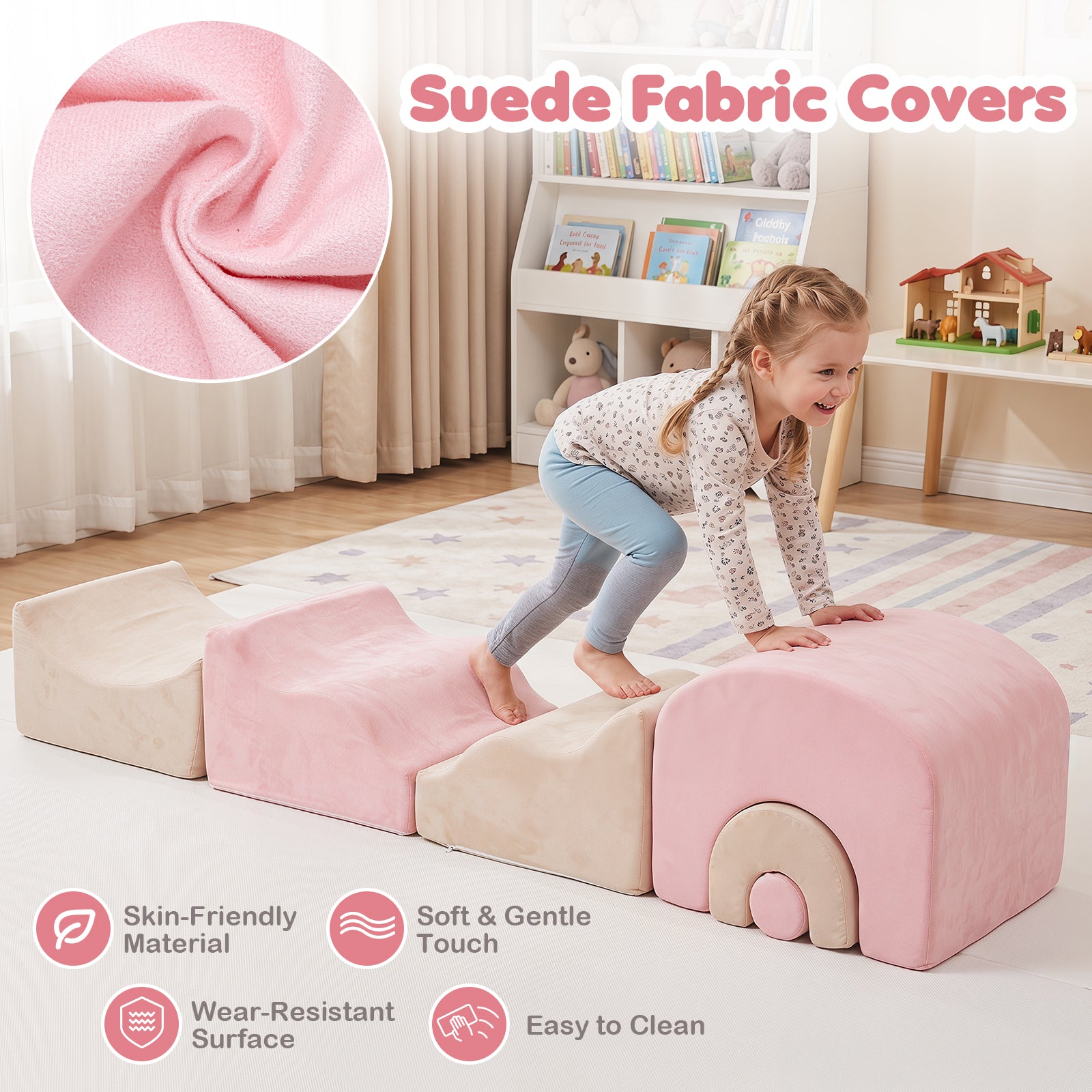 Kids Crawl & Climb foam Play Set, Foam Climbing Blocks for Toddlers