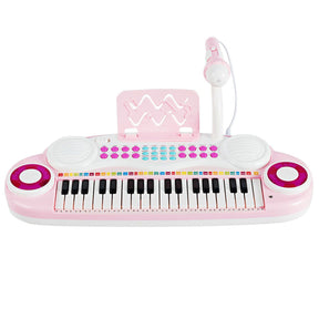 37 Keys Electronic Musical Instrument with Microphone, Multi-Function Keyboard Teaching Toy
