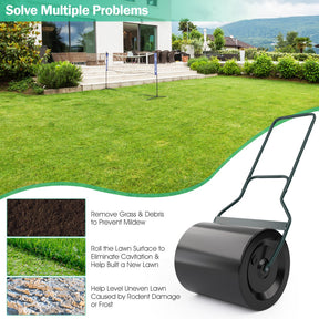 U-Shaped Handle Lawn Roller with Removable Drain Plug for Garden Backyard