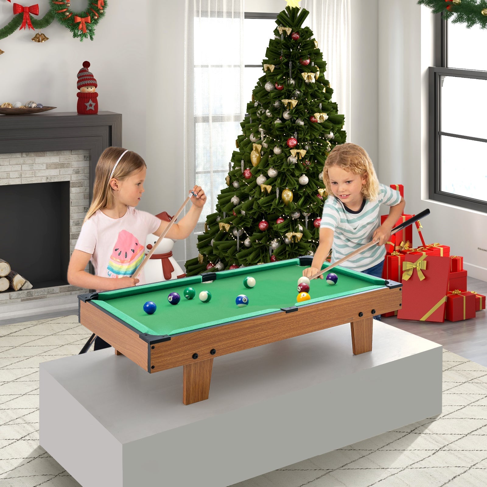 4 in 1 Combo Game Table Set, Foosball Table w/ Billiards