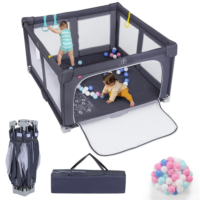 Hikidspace Baby Playpen, BPA-Free Foldable Toddlers Safety Fence Play Yard
