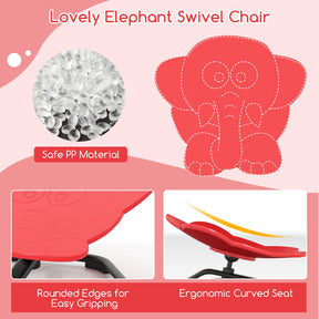 HONEY JOY Kids Sensory Swivel Chair, Elephant 360° Spinning Chair w/Non-Slip Metal Base for Children with Autism