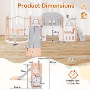 10 in 1 Toddler Swing and Slide Set, Baby Indoor Playground for Ages 1+ Years Old