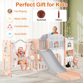 10 in 1 Toddler Swing and Slide Set, Baby Indoor Playground for Ages 1+ Years Old