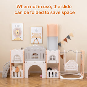 10 in 1 Toddler Swing and Slide Set, Baby Indoor Playground for Ages 1+ Years Old