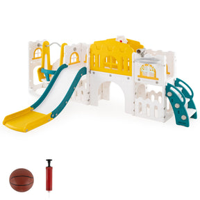 10 in 1 Toddler Swing and Slide Set, Baby Indoor Playground for Ages 1+ Years Old