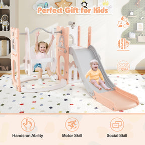 Baby Joy 7-in-1 L-Shaped Toddler Swing and Slide Set w/ Water Sand Filled Base