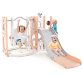 7 in 1 L-shaped Toddler Swing and Slide Set