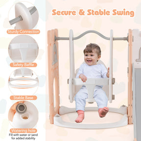 Baby Joy 7-in-1 L-Shaped Toddler Swing and Slide Set w/ Water Sand Filled Base