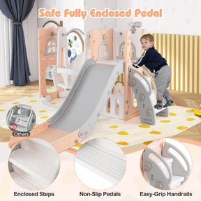 Baby Joy 7-in-1 L-Shaped Toddler Swing and Slide Set w/ Water Sand Filled Base