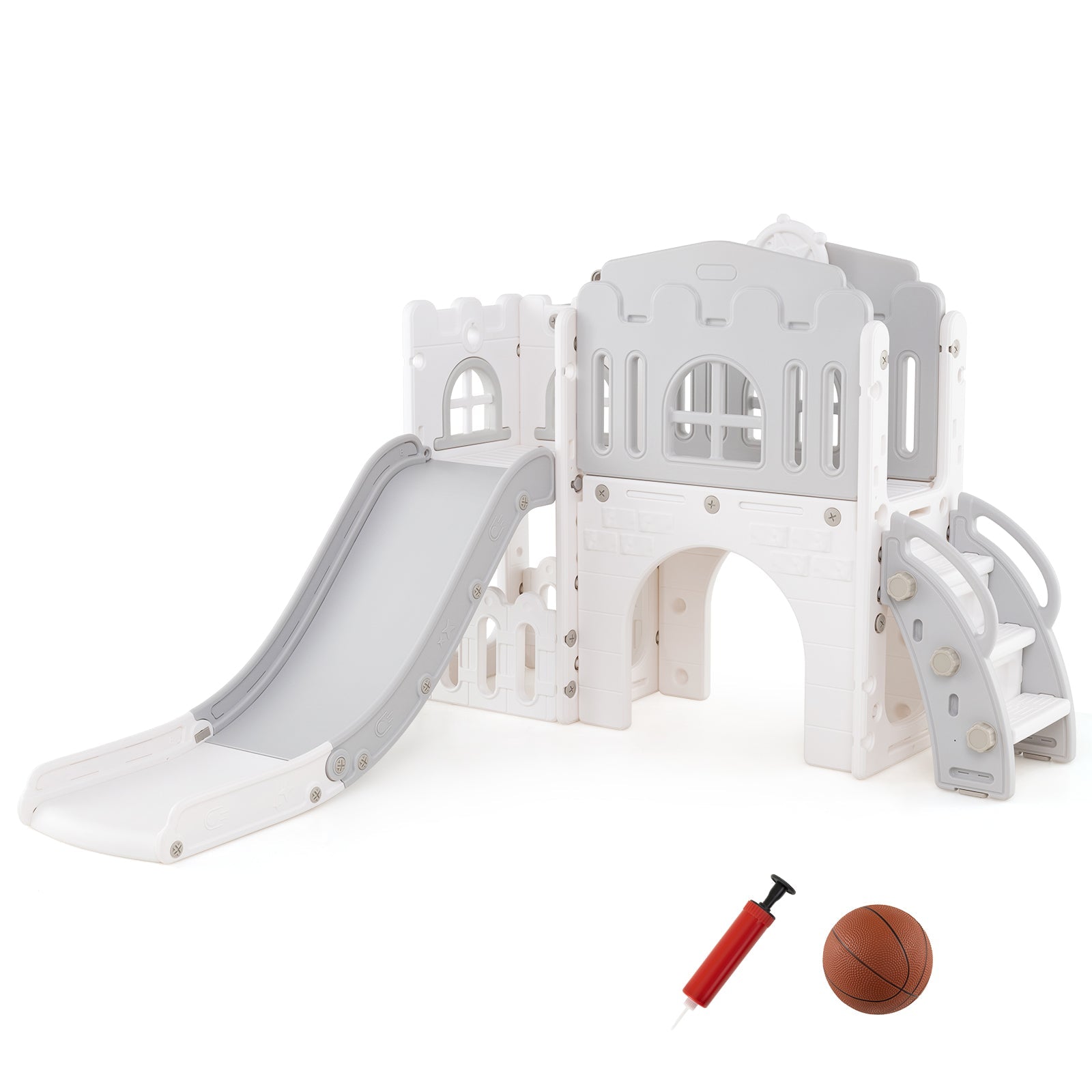9 in 1 Toddler Slide, L Shaped Kids Slide and Climber Playset