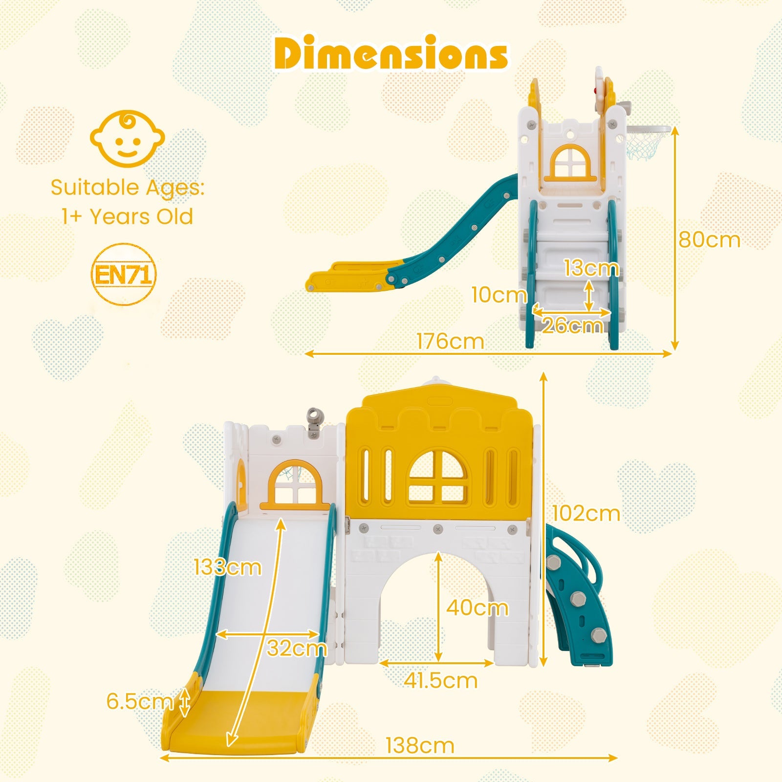 9 in 1 Toddler Slide, L Shaped Kids Slide and Climber Playset