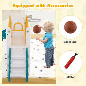9 in 1 Toddler Slide, L Shaped Kids Slide and Climber Playset