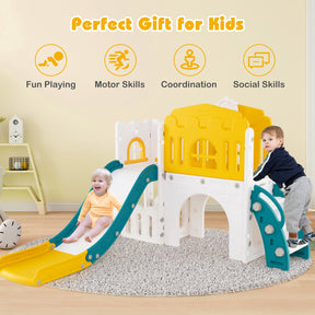 9 in 1 Toddler Slide, L Shaped Kids Slide and Climber Playset