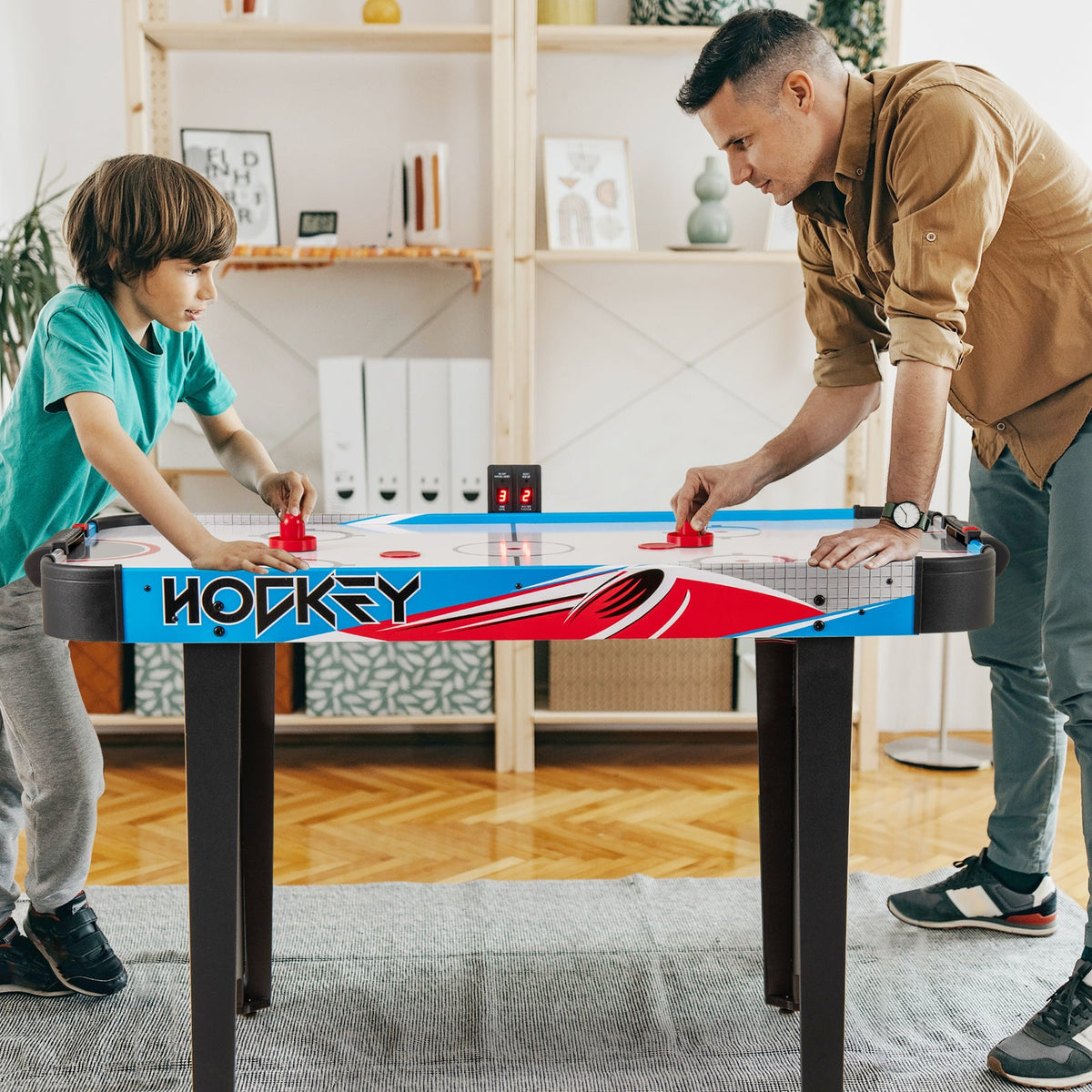 Air Hockey Table, Indoor Hockey Game Table w/LED Scoreboard