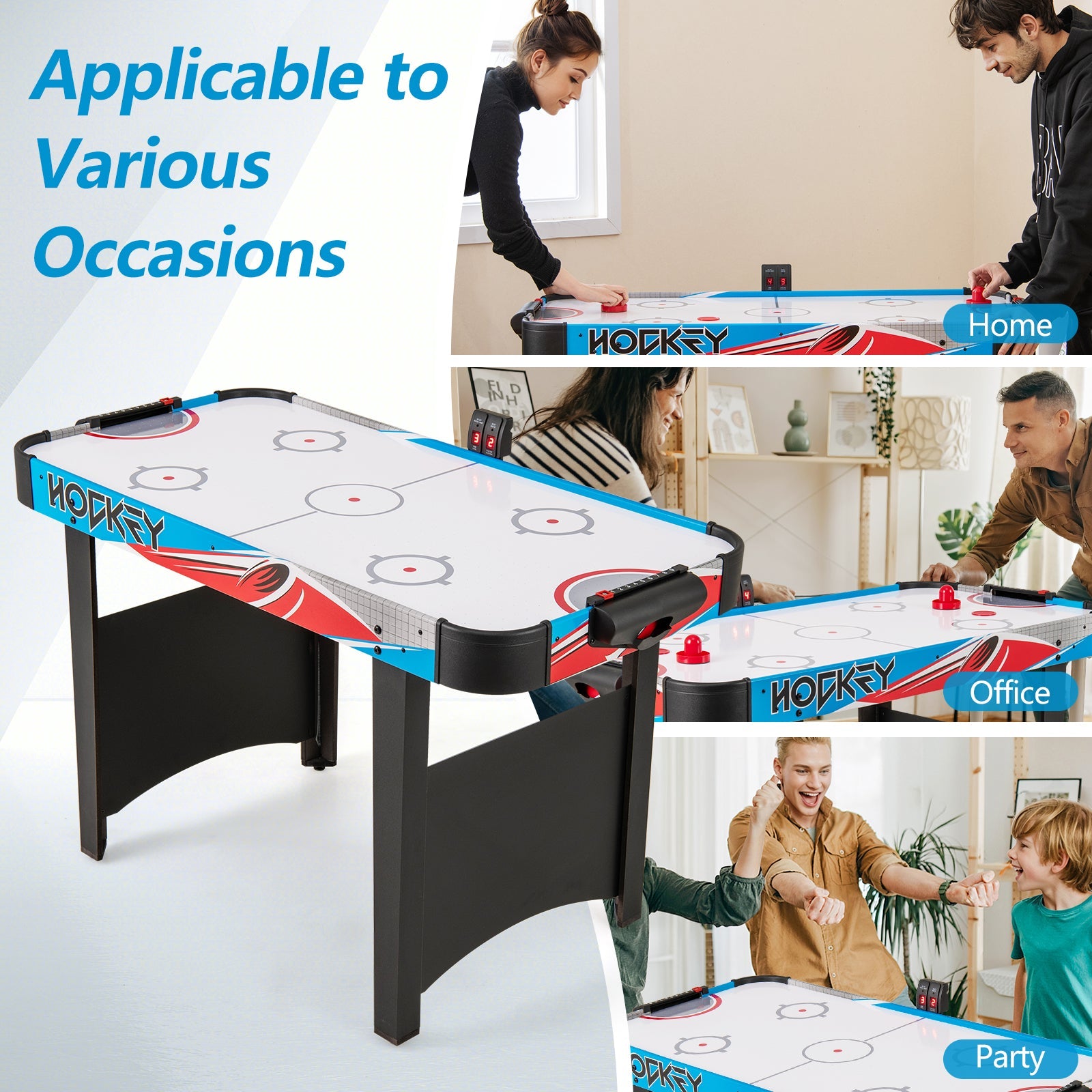 Air Hockey Table, Indoor Hockey Game Table w/LED Scoreboard