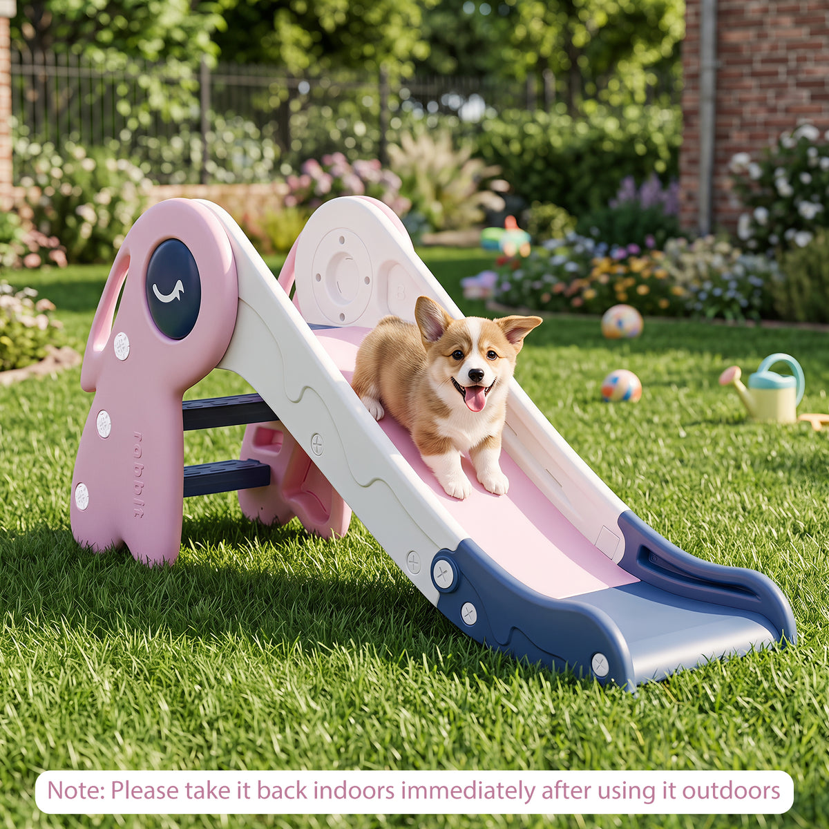 3 in 1 Toddler Slide Set, Baby Slide Climber Playset with Basketball Hoop and Basketball