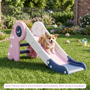 3 in 1 Toddler Slide Set, Baby Slide Climber Playset with Basketball Hoop and Basketball