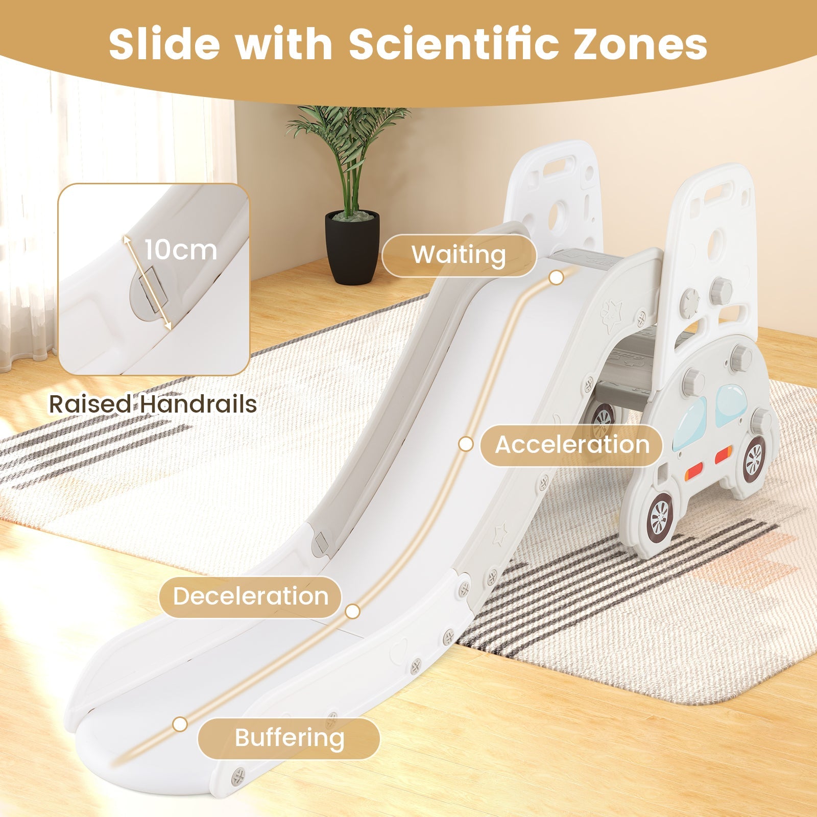 5 in 1 Convertible Kids Slide Set, Double-Sided Magnetic Dry Erase & Building Block Board