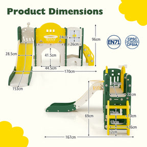 10 in 1 Toddler Slide Set, Kids Slide and Climber Playset, Indoor Playground for Ages 3+