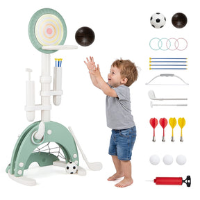 6-in-1 Toddler Basketball Hoop with 8 Adjustable Height