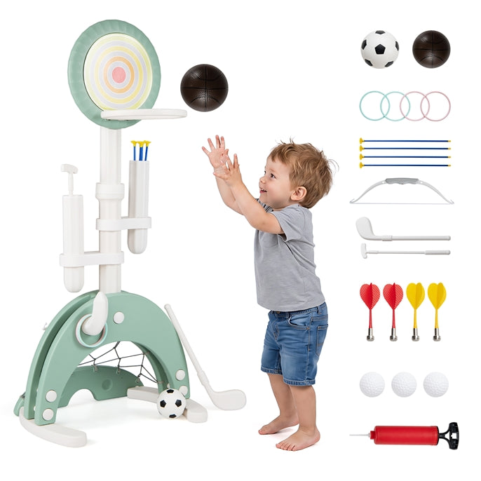 6-in-1 Toddler Basketball Hoop with 8 Adjustable Height