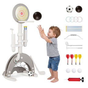 6-in-1 Toddler Basketball Hoop with 8 Adjustable Height