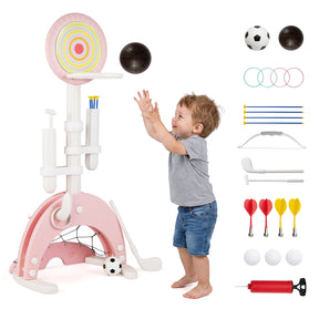 6-in-1 Toddler Basketball Hoop with 8 Adjustable Height