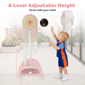 6-in-1 Toddler Basketball Hoop with 8 Adjustable Height