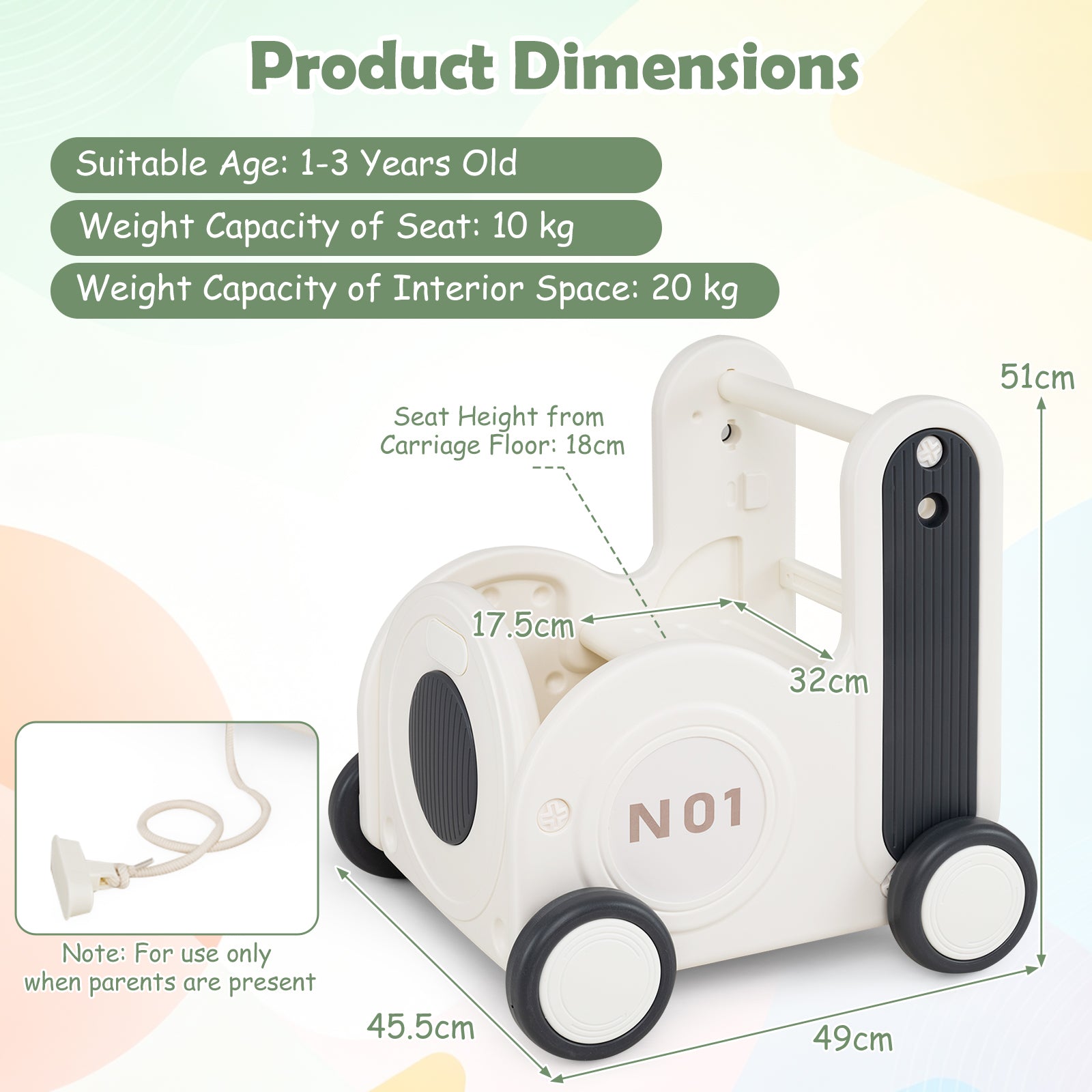 Train-Shaped Toddler Toy Box with Wheels & Flip-up Seat