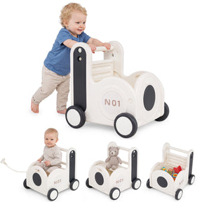 Train-Shaped Toddler Toy Box with Wheels & Flip-up Seat