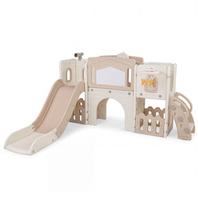 9 in 1 Toddler Slide Set, Kids Climber & Slide Playset with Basketball Hoop & Telescope
