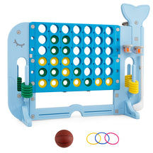 Giant 4-in-A Row w/Ring-toss, Basketball Hoop, Golf Club & Balls, Jumbo 4-to-Score Giant Game Set with 2 Cups Holders for Indoor & Outdoor Holiday Parties
