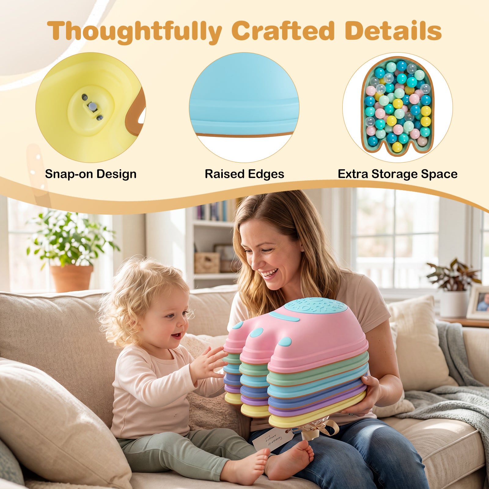 6 Pieces Stepping Stones for Kids with Cute Monster Theme
