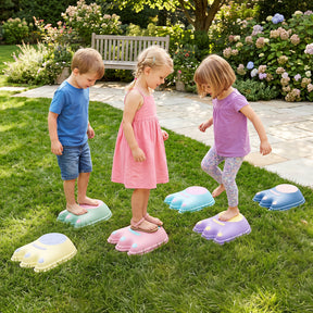 6 Pieces Stepping Stones for Kids with Cute Monster Theme