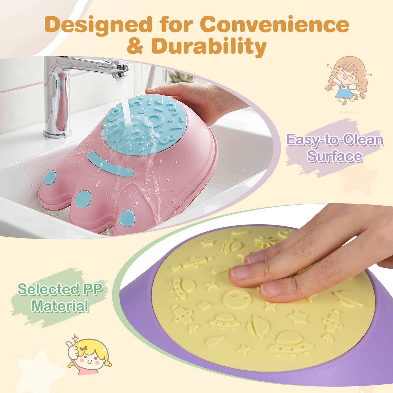 6 Pieces Stepping Stones for Kids with Cute Monster Theme