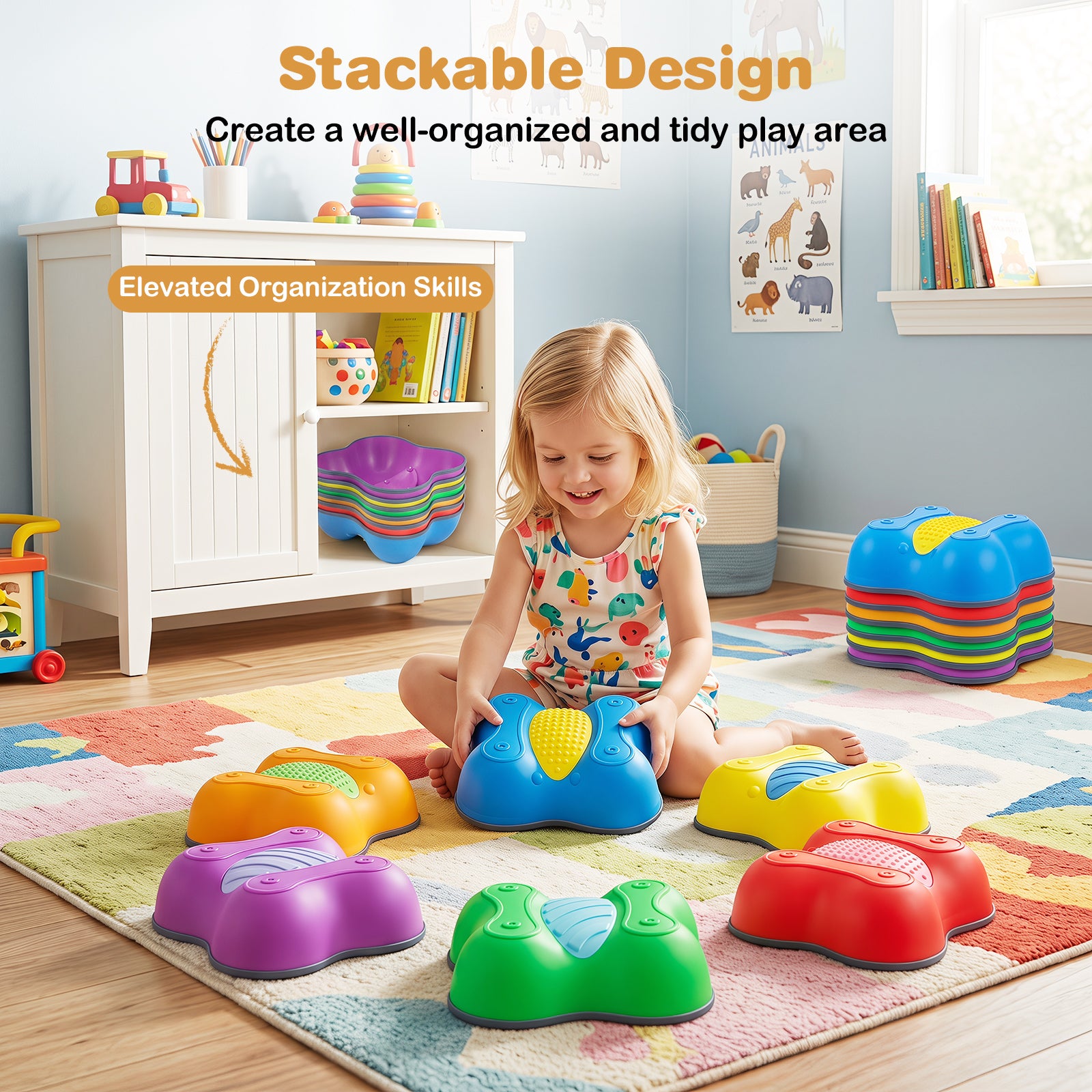 6 Pieces Stepping Stones for Kids with Cute Butterfly Theme
