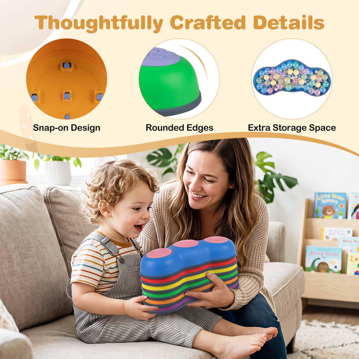 6 Pieces Stepping Stones for Kids with Cute Peanut Theme