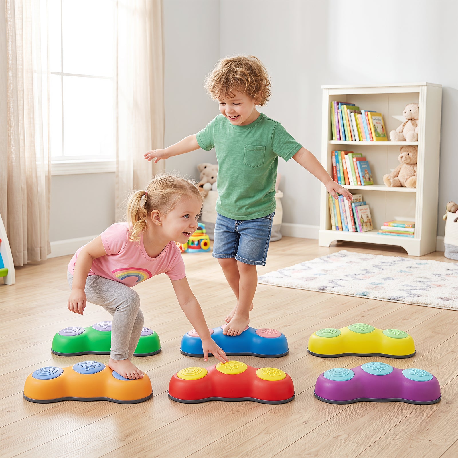 6 Pieces Stepping Stones for Kids with Cute Peanut Theme