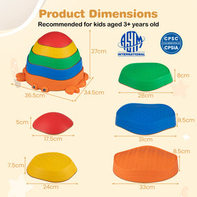 5 Pieces Stepping Stones for Kids with Cute Crab Theme