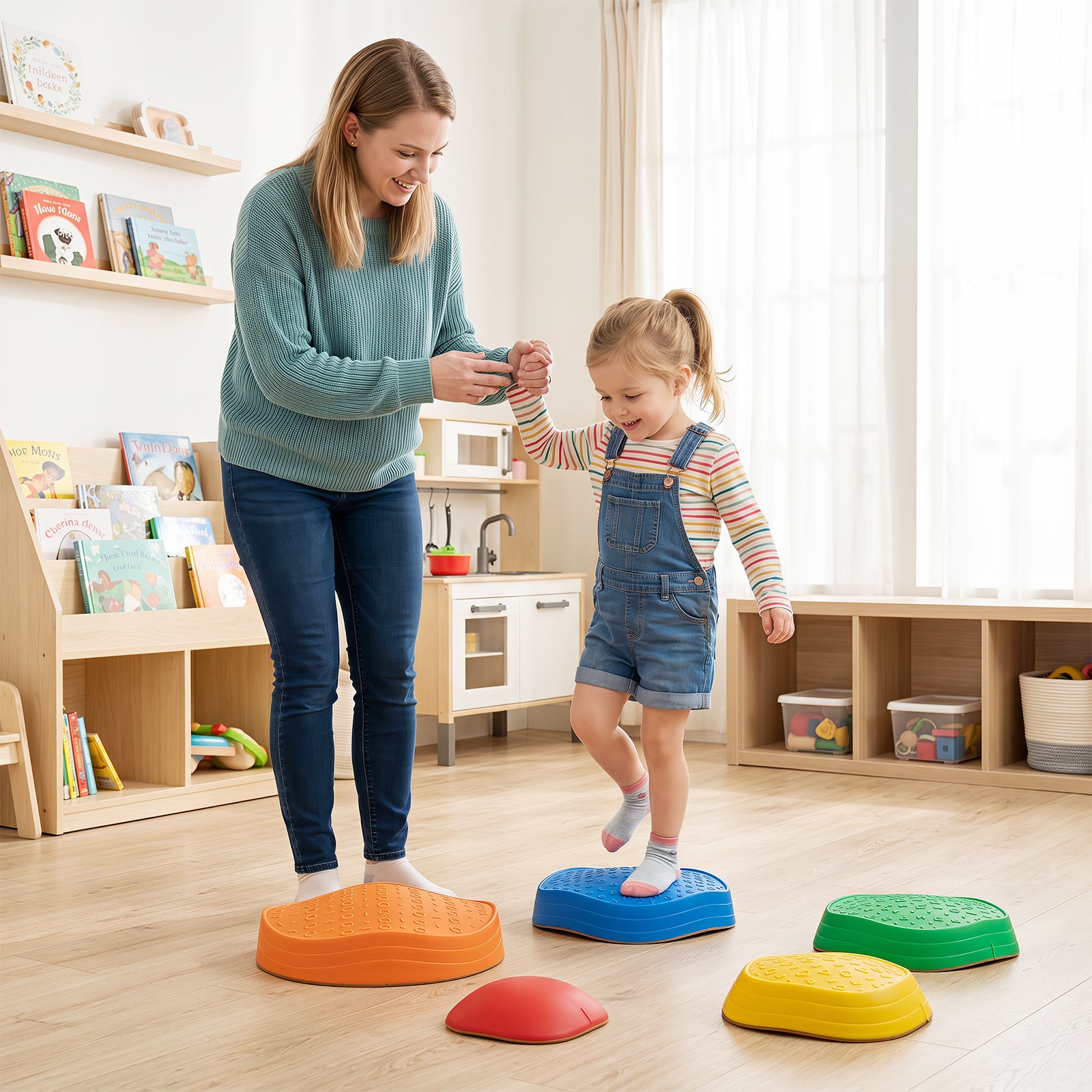 5 Pieces Stepping Stones for Kids with Cute Crab Theme