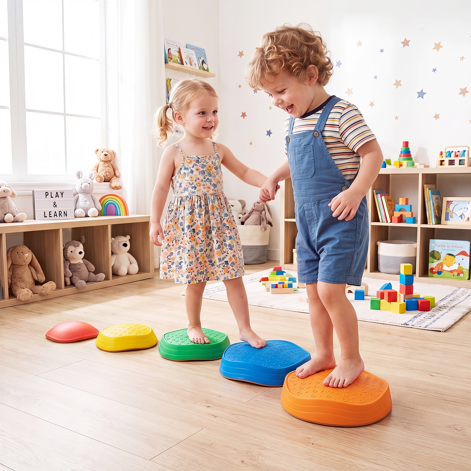 5 Pieces Stepping Stones for Kids with Cute Crab Theme
