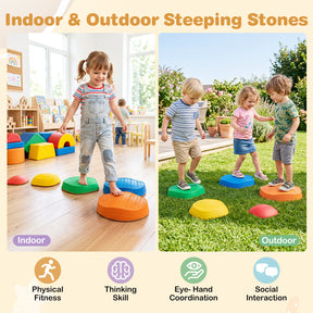 5 Pieces Stepping Stones for Kids with Cute Crab Theme