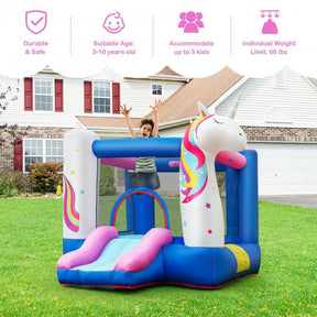 Kids Unicorn Inflatable Bounce House with 480W Blower