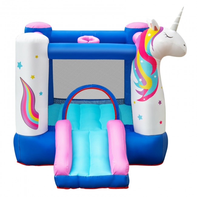 Kids Unicorn Inflatable Bounce House with 480W Blower