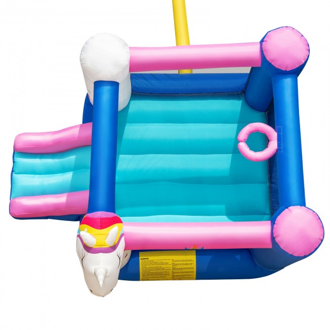 Kids Unicorn Inflatable Bounce House with 480W Blower