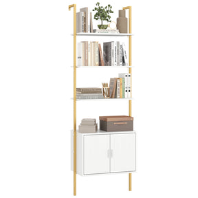 5 Tier Tall Bookshelf Wall Mount Ladder Bookcase