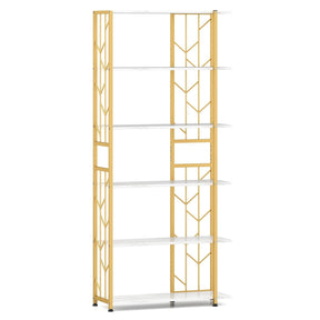 6-Tier Bookshelf Modern Geometric Bookcase